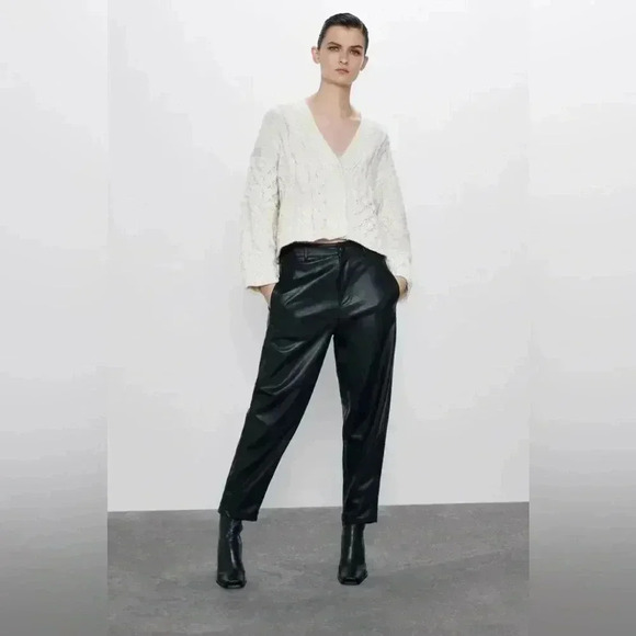 Zara faux leather  pants S - Picture 1 of 10